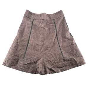 Vintage AZWELL Y2K Midi Skirt Brown S A-Line Embroidered Floral Cutout Detail